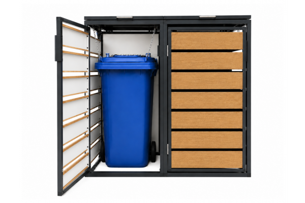 ZABUDOWA ŚMIETNIKOWA 2x240L kolor DREWNO